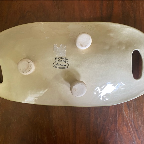 FLEUR RUSTIQUE by Nanette Vacher by Ambiance Collections 3 Footed Platter - Picture 3 of 5